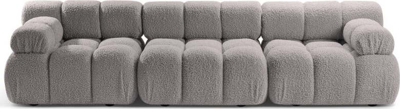 Světle šedá modulární pohovka z textilie bouclé 282 cm Bellis – Micadoni Home