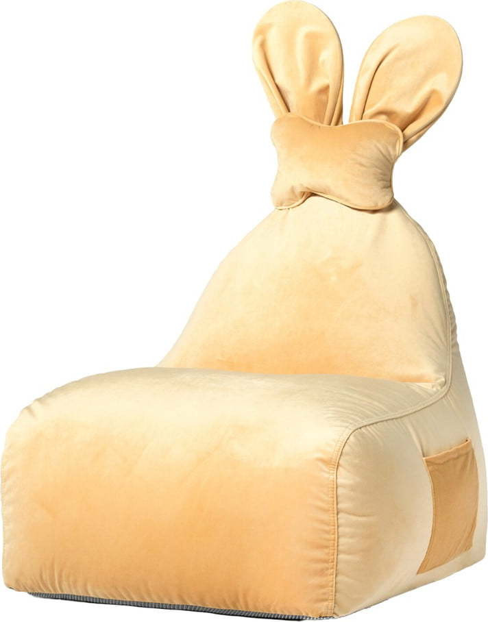 Žlutý dětský sedací vak Funny Bunny – The Brooklyn Kids