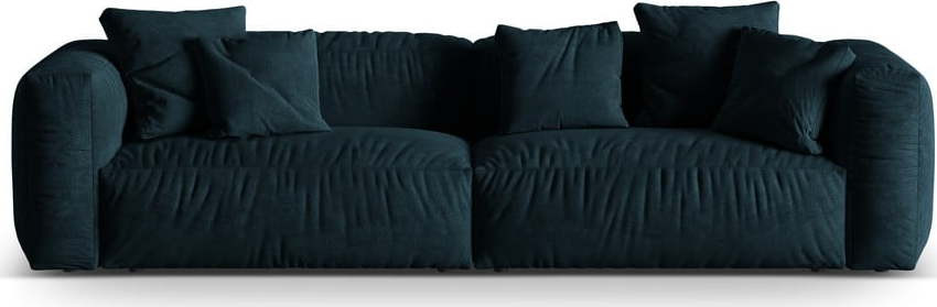 Tmavě modrá modulární pohovka z textilie bouclé 320 cm Martina – Micadoni Home