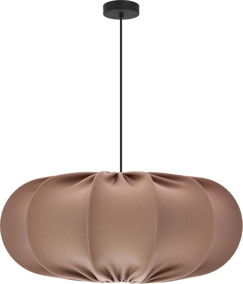 Hnědé závěsné svítidlo s textilním stínidlem ø 52 cm Cafee – Candellux Lighting