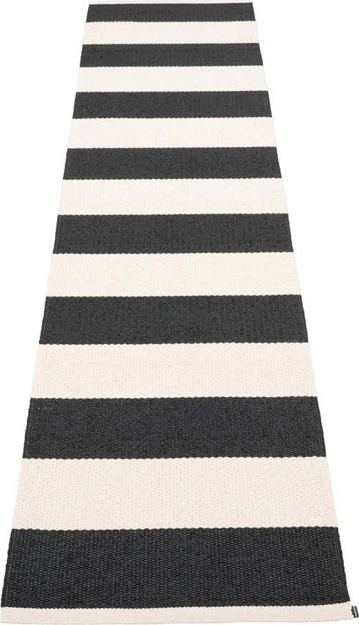 Černo-bílý vnitřní a venkovní běhoun 70x300 cm Bob Black Vanilla – Pappelina