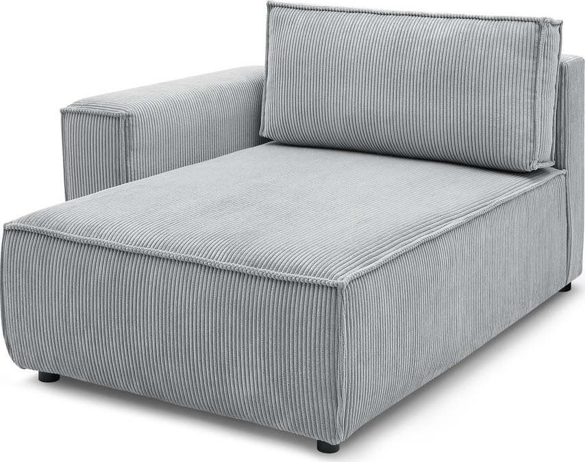 Světle šedý manšestrový modul pohovky, levý roh Nihad modular – Bobochic Paris