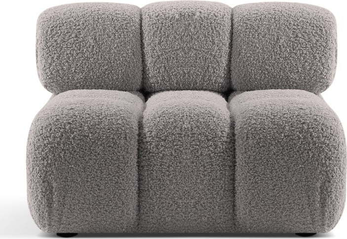 Světle šedý modul pohovky z textilie bouclé (středový díl) Bellis – Micadoni Home