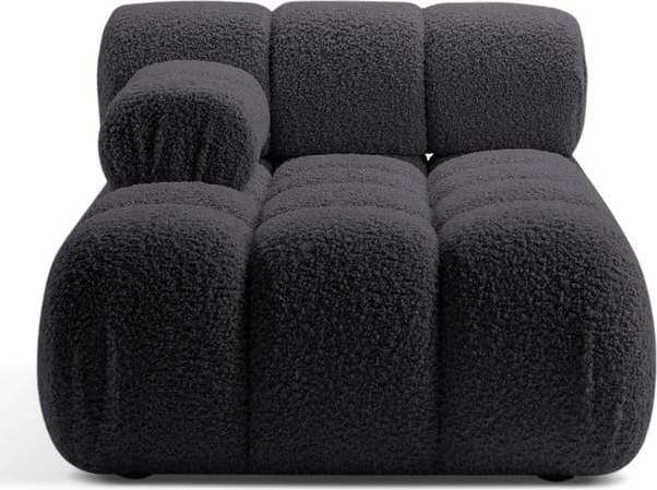 Antracitový modul pohovky z textilie bouclé (levý roh) Bellis – Micadoni Home