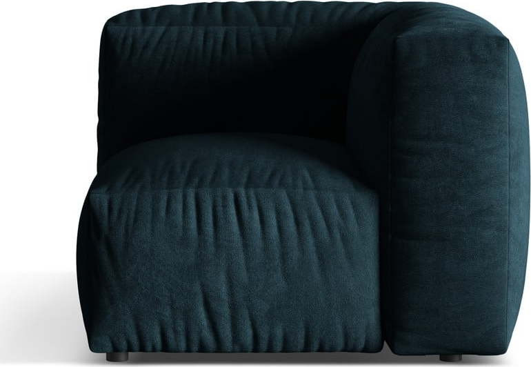 Tmavě modrý modul pohovky z textilie bouclé (variabilní roh) Martina – Micadoni Home
