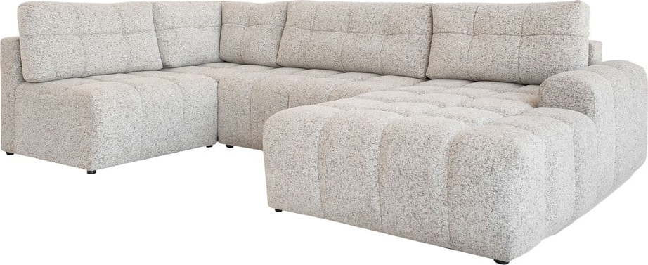 Béžová rozkládací modulární rohová pohovka s úložným prostorem (levý roh) Lulu – Miuform