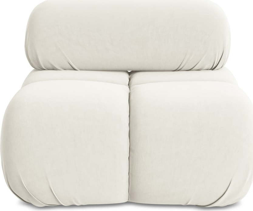 Bílý sametový modul pohovky Lokua – Makamii