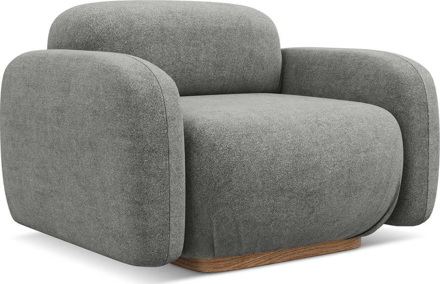 Šedý modul pohovky z textilie bouclé Ailani – Makamii