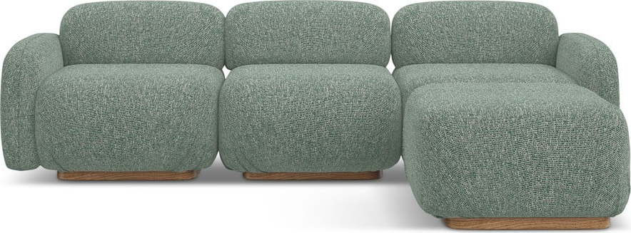 Světle zelená modulární rohová pohovka (variabilní roh) Ailani – Makamii