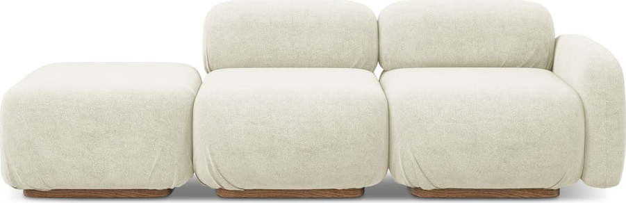 Krémová lenoška z textilie bouclé (levý roh) Ailani – Makamii