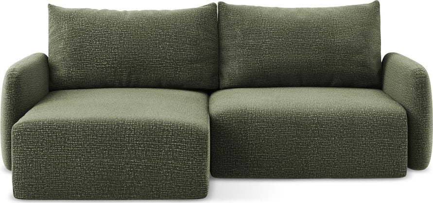 Zelená rozkládací/s úložným prostorem rohová pohovka (levý roh) Kalena – Makamii