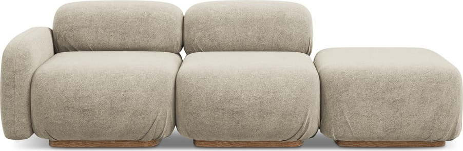 Béžová lenoška z textilie bouclé (pravý roh) Ailani – Makamii