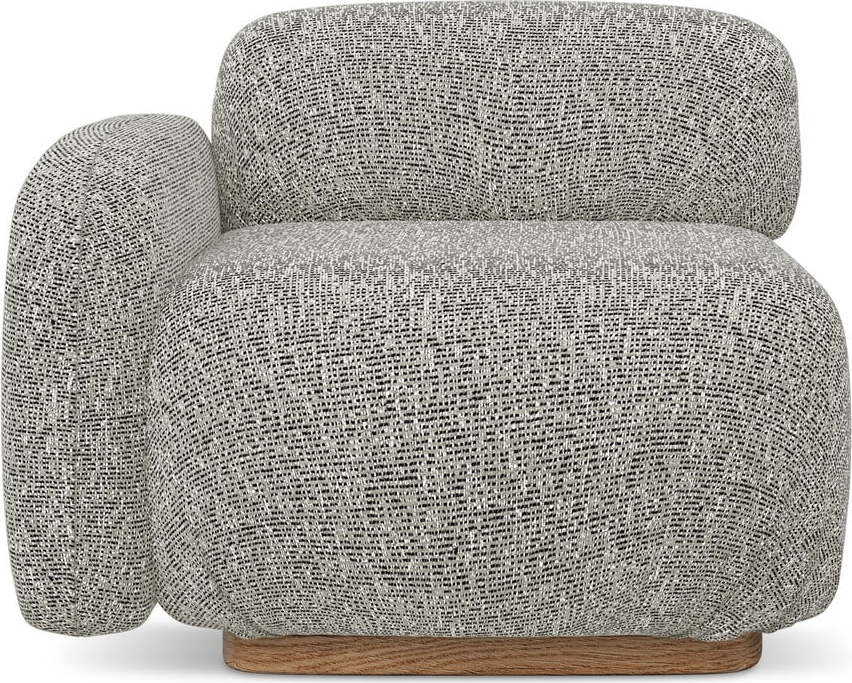 Šedý modul pohovky (levý roh) Ailani – Makamii