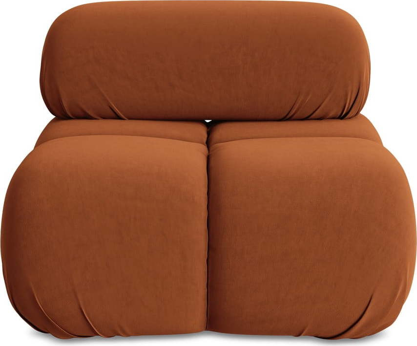 Oranžový sametový modul pohovky (středový díl) Lokua – Makamii