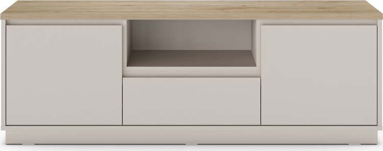 Béžový TV stolek v dekoru dubu 161x55x40 cm Loreta – Marckeric