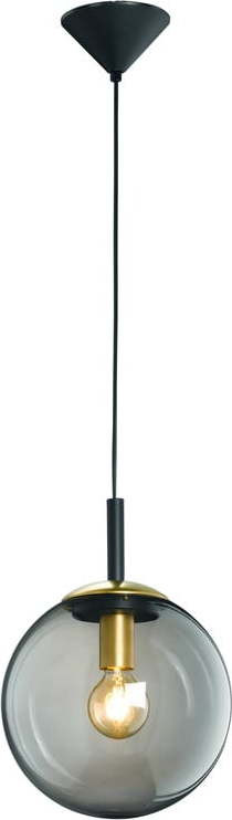 Černé závěsné svítidlo se skleněným stínidlem Dini – Fischer & Honsel