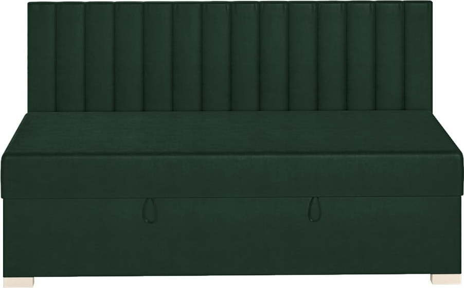Tmavě zelená dětská postel s úložným prostorem s matrací 90x200 cm Chill – Ghado