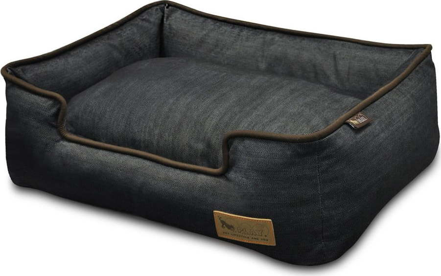 Tmavě modrý pelíšek pro psa 80x60 cm Lounge Bed Denim Medieval Blue / Dark Chocolate M – P.L.A.Y.