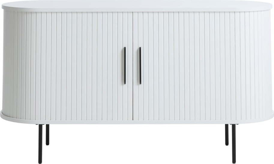 Bílá komoda s posuvnými dveřmi 140x76x45 cm Nola – Unique Furniture