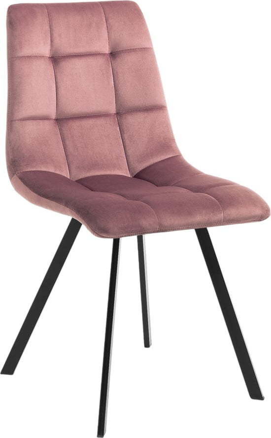 Růžové sametové jídelní židle v sadě 2 ks Toffee – Tomasucci