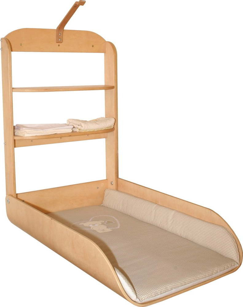 Závěsný přebalovací pult v dekoru buku v přírodní barvě Liebhabär – Roba