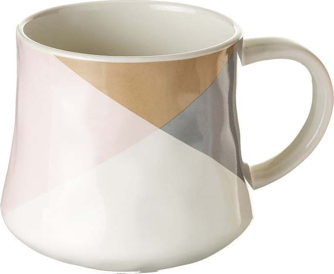 Bílo-béžový kameninový hrnek Casa Selección, 0,4 l