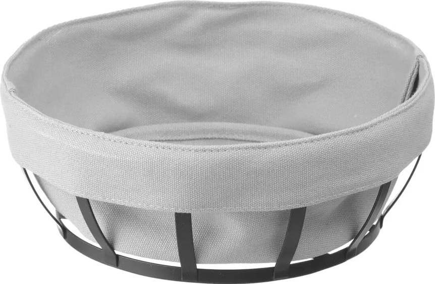 Černo-šedý koš na pečivo s textilní výstelkou Hendi, ø 22 cm