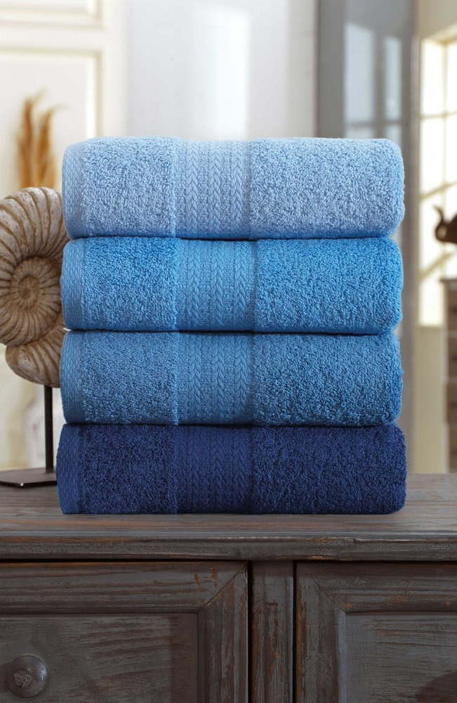 Modré bavlněné ručníky v sadě 4 ks 50x90 cm – Mila Home