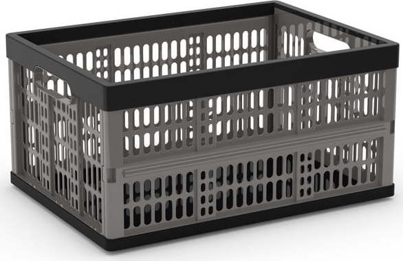 Šedý plastový úložný box 47,5x34,5x23,5 cm Folding Crate – KIS