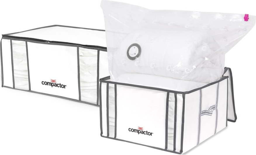 Vakuové vyztužené látkové úložné boxy na oblečení v sadě 2 ks 50x65x27 cm Life – Compactor