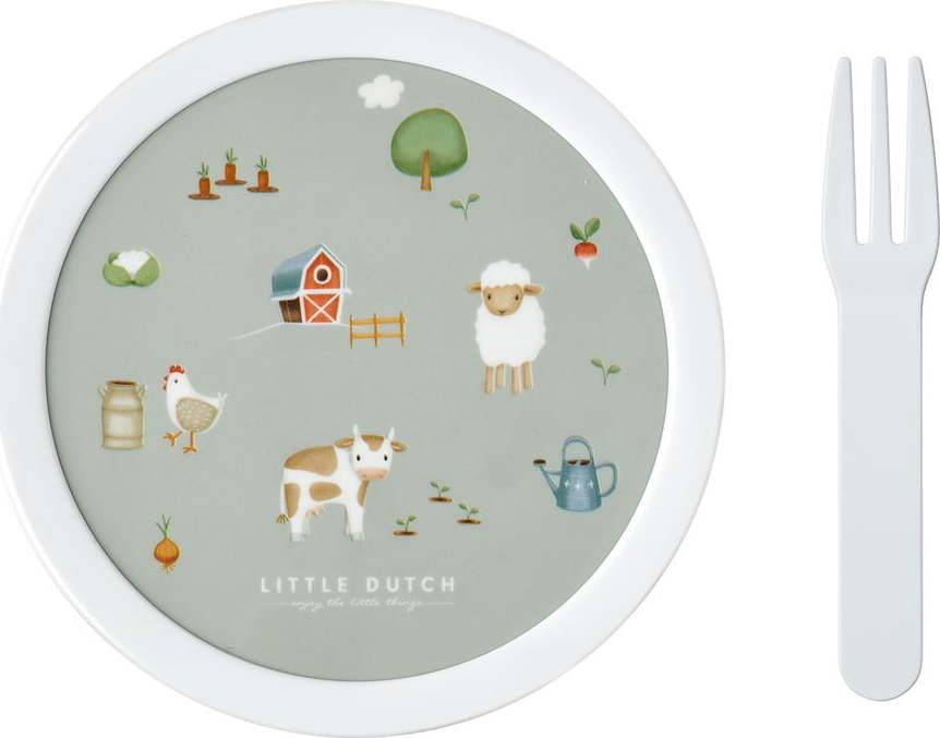 Dětský svačinový box s vidličkou Little farm – Mepal