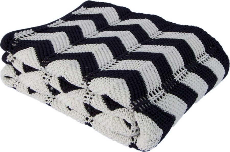 Tmavě modrý bavlněný přehoz Homemania Decor Cozy, 130 x 170 cm