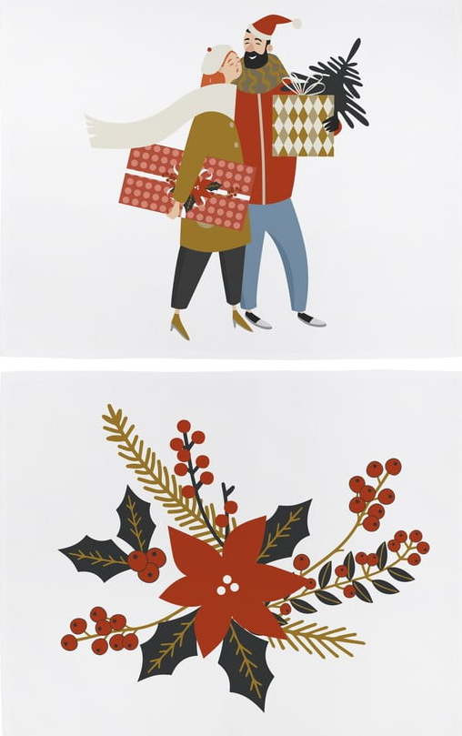Látková prostírání s vánočním motivem v sadě 2 ks 35x45 cm Christmas Star – Butter Kings