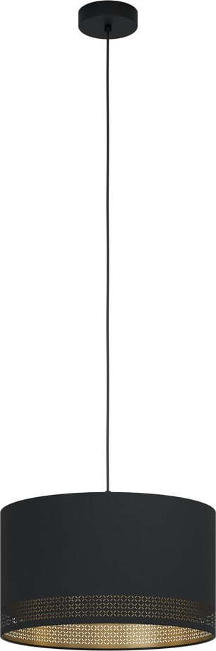 Černé závěsné svítidlo s textilním stínidlem ø 38 cm ESTEPERRA – EGLO