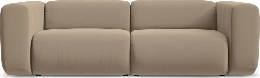 Béžová sametová pohovka 228 cm Ekahi – Makamii