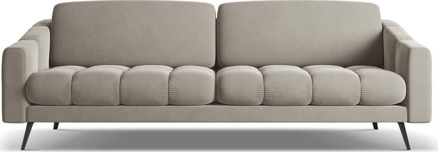 Béžová sametová pohovka 238 cm Nalu – Makamii