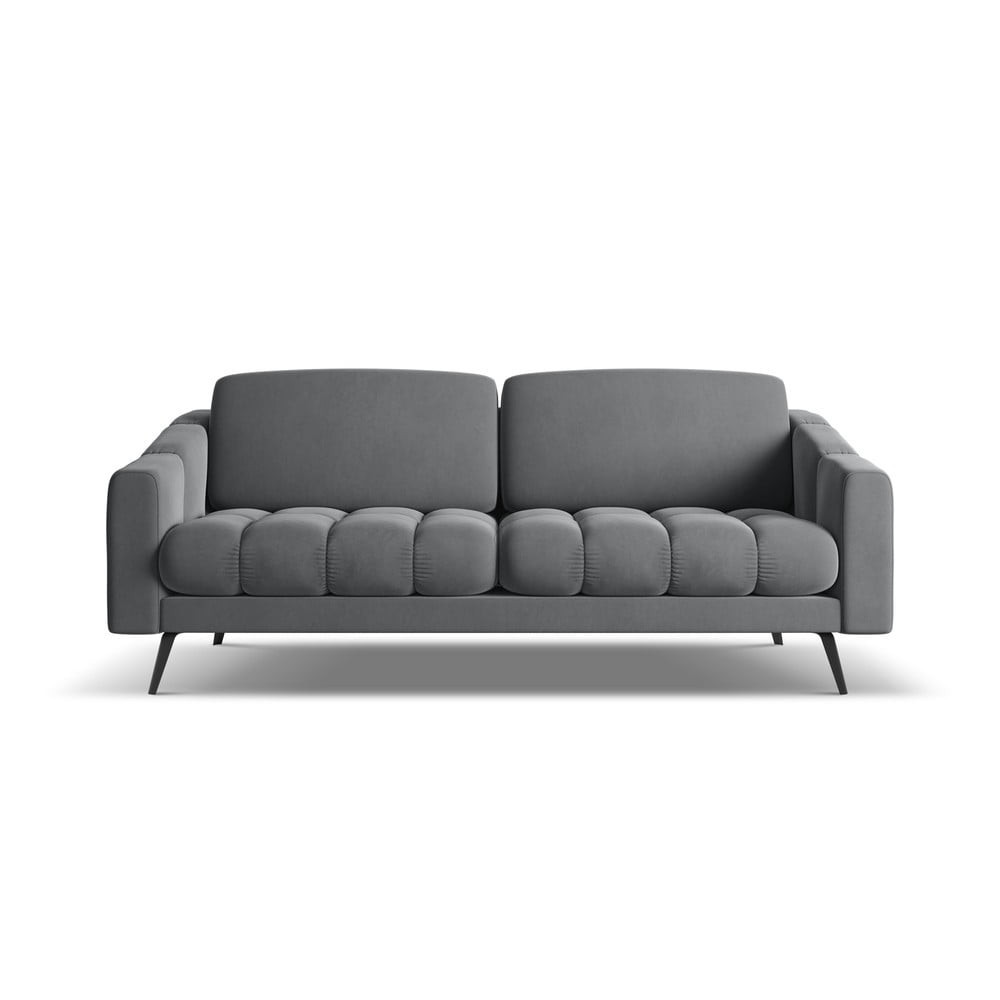 Šedá sametová pohovka 202 cm Nalu – Makamii