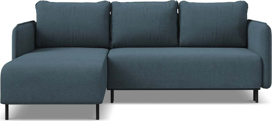 Modrá rozkládací/s úložným prostorem rohová pohovka (levý roh) Luana – Makamii