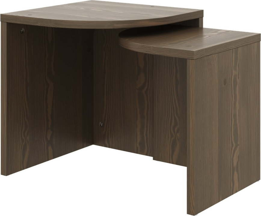 Tmavě hnědé konferenční stolky z borovicového dřeva v sadě 2 ks Combine – Karup Design