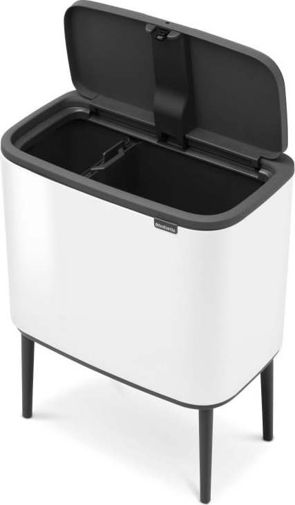 Bílý dotykový ocelový odpadkový koš na tříděný odpad 11+23 l Bo Touch Bin – Brabantia