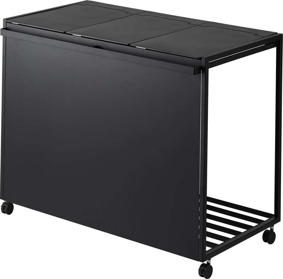 Černý kovový odpadkový koš na tříděný odpad Tower – YAMAZAKI