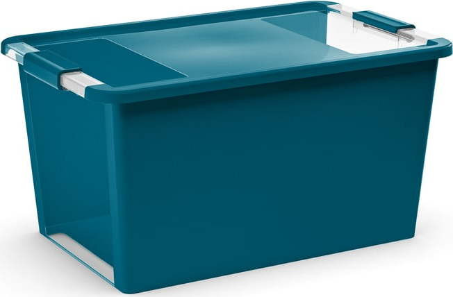 Plastový úložný box s víkem v petrolejové barvě 55x35x28 cm Bi-Box – KIS
