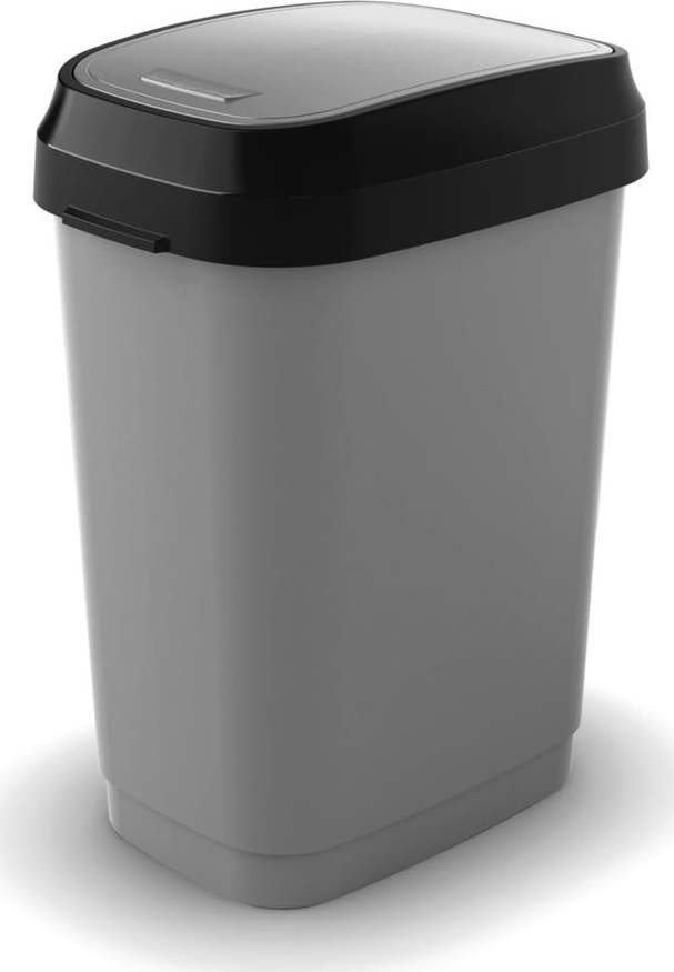 Šedý odpadkový koš 25 l Dual Swing Bin M – KIS