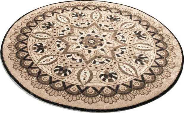 Hnědá koupelnová předložka ø 100 cm Mandal Djt – Foutastic