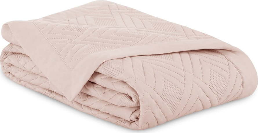 Světle růžový prošívaný přehoz z mikrovlákna 170x210 cm Ophelia – Restilo