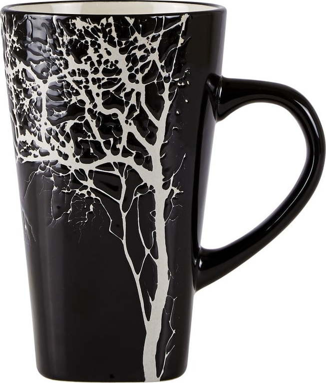 Černý kameninový hrnek KJ Collection, 500 ml