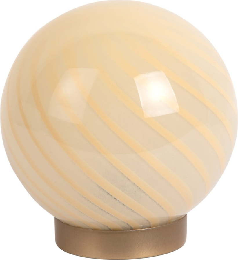 Světle žlutá stolní lampa se skleněným stínidlem (výška 17 cm) Summer Globe – Leitmotiv
