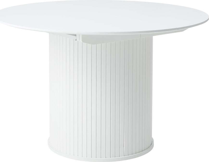 Kulatý rozkládací jídelní stůl s přídavnou deskou ø 120 cm Nola – Unique Furniture