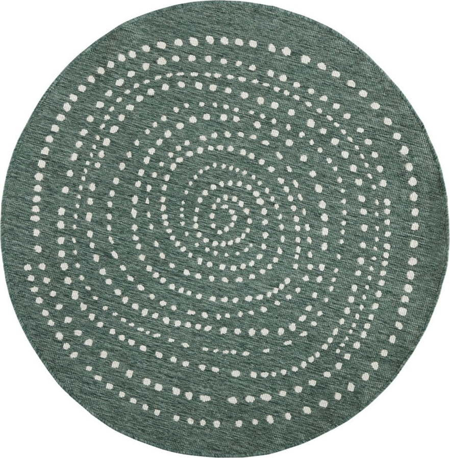 Zelený oboustranný venkovní koberec NORTHRUGS Bali, Ø 140 cm