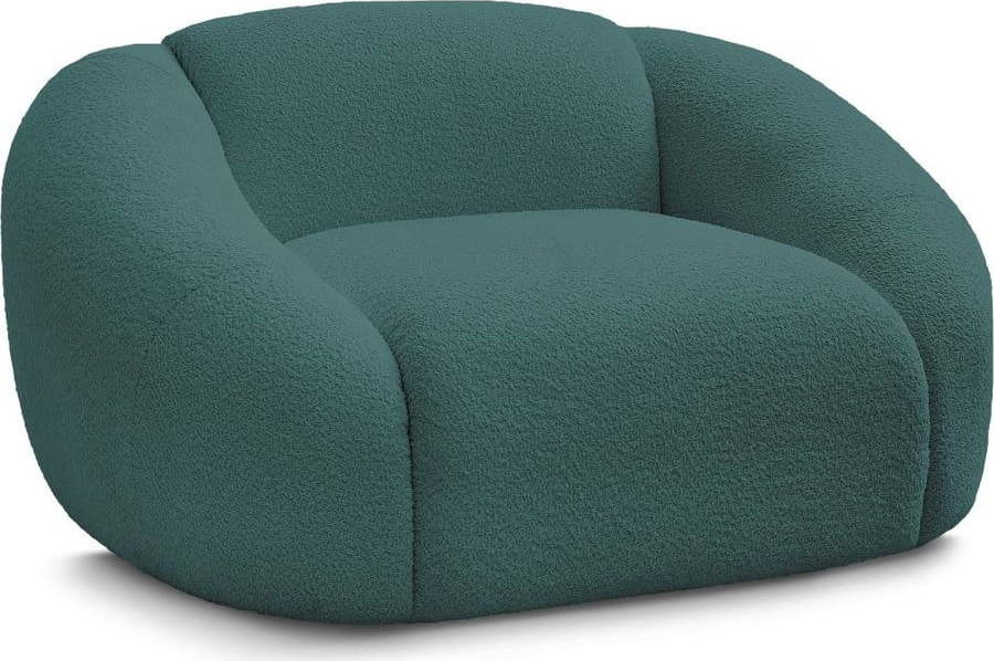 Tyrkysové křeslo z textilie bouclé Tina – Bobochic Paris